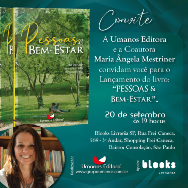 Ângela Mestriner convida para o lançamento do livro “Pessoas & Bem-estar”