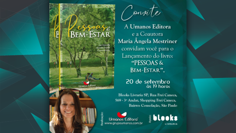 Ângela Mestriner convida para o lançamento do livro “Pessoas & Bem-estar”